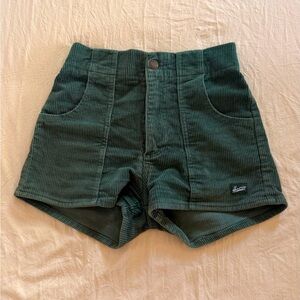 Hammies High-Waisted Green Corduroy Shorts 26